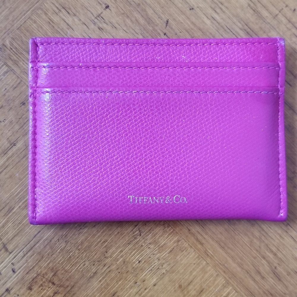Tiffany & co. lether raspberry credit card holder